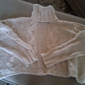 Cozy Cream Cable Knit Turtleneck Sweater